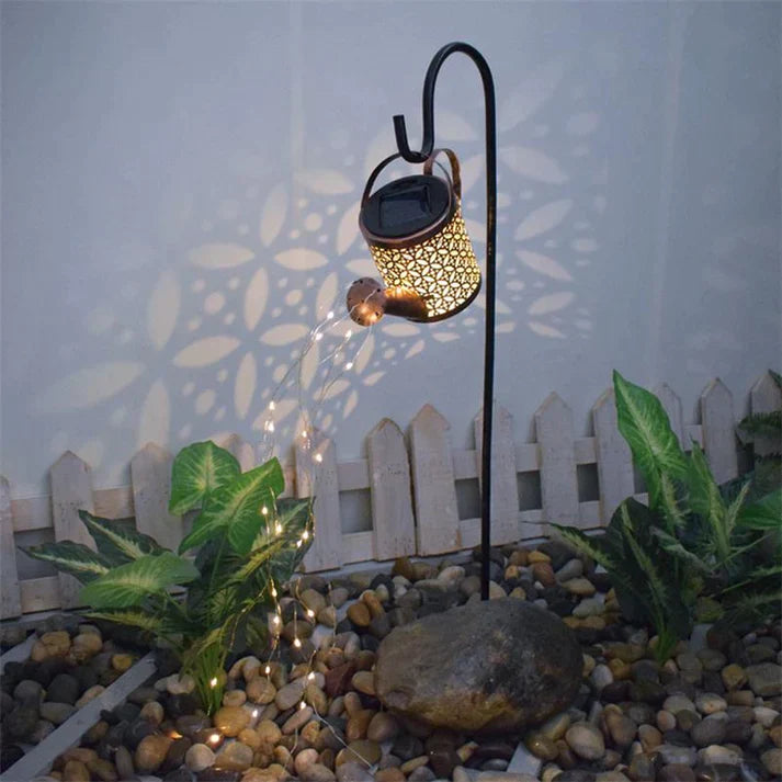 Outdoor Solar Watering Can Ornament Garden Lamp