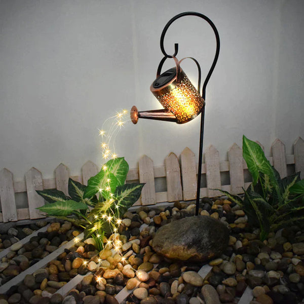Outdoor Solar Watering Can Ornament Garden Lamp