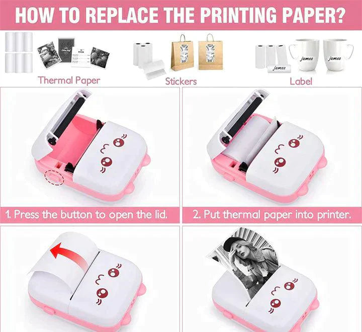 Portable Mini Pocket Printer BT Thermal Printer